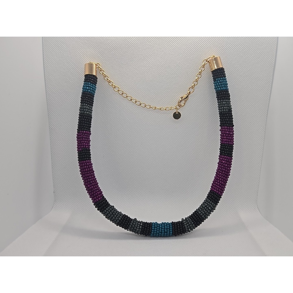 TALBOTS  DARK TONE SEED BEAD CHOKER NECKLACE NWOT‎